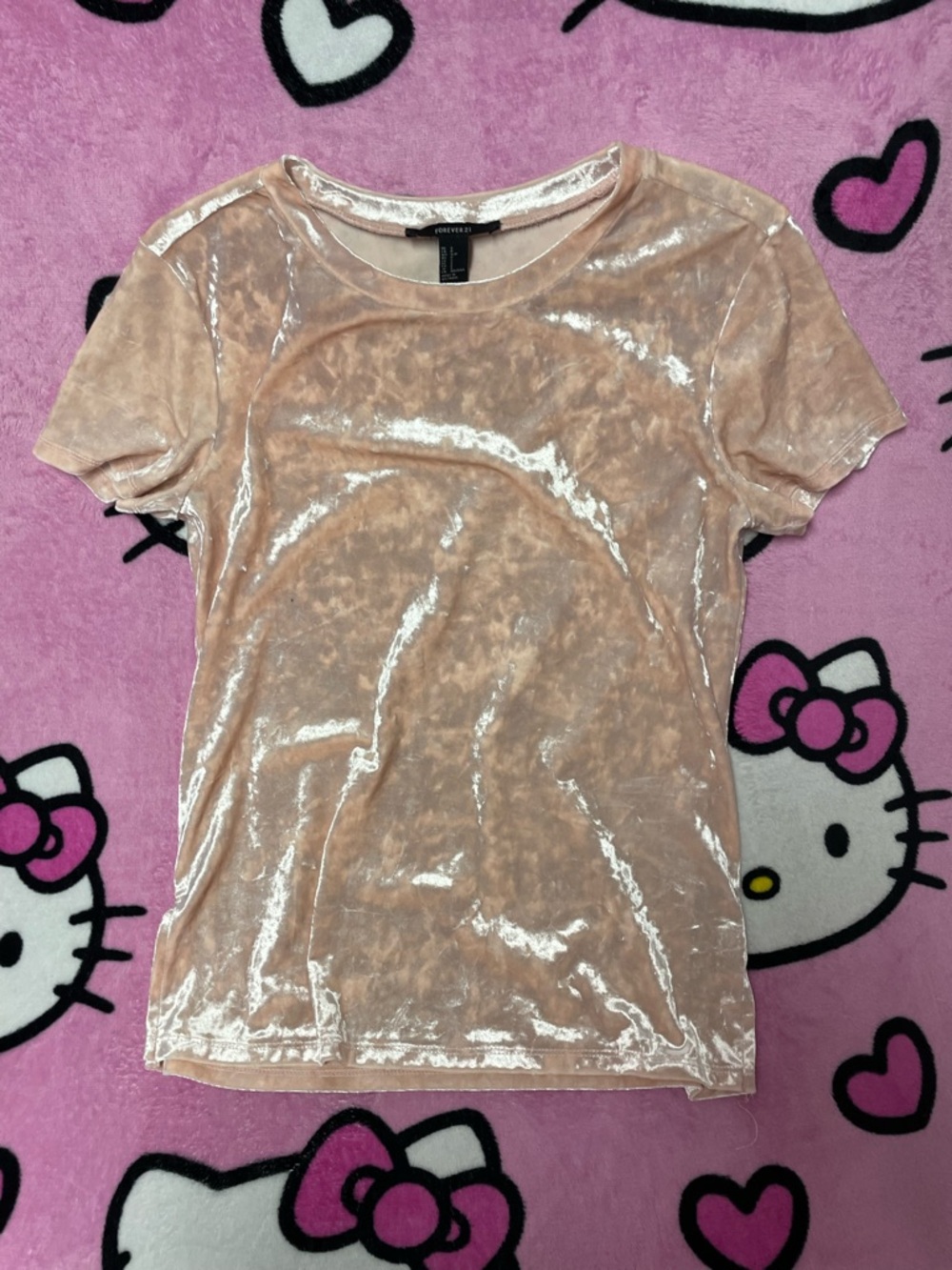 Forever 21 Velour Pastel pink shirt